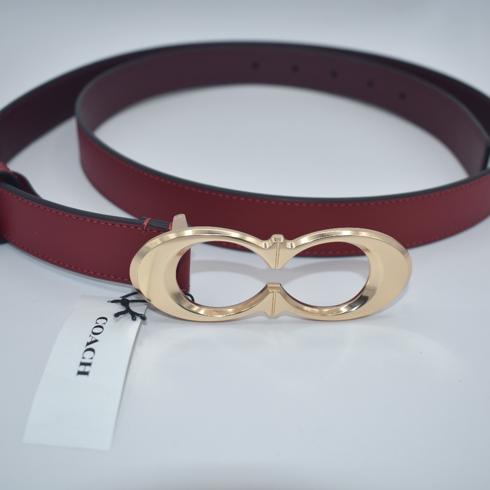 NWT COACH 1941 Red Signature Buckle Belt C1725